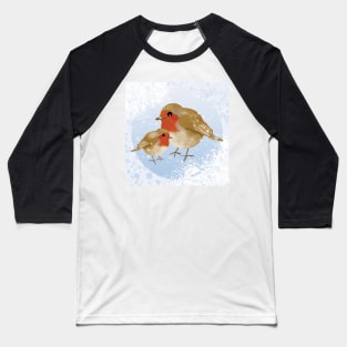 Robin Redbreasts in the Snow Baseball T-Shirt